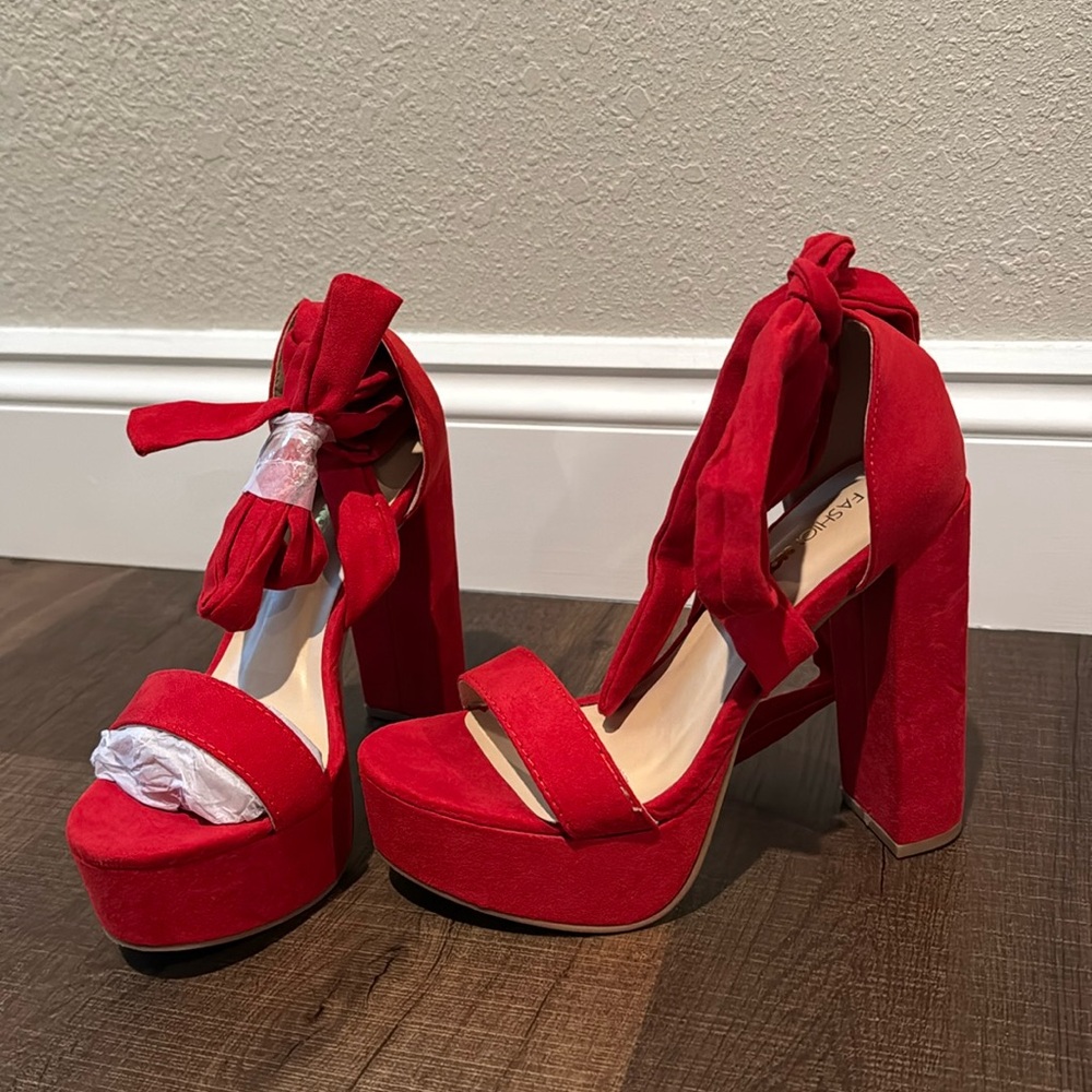 Fashion nova platform red heels